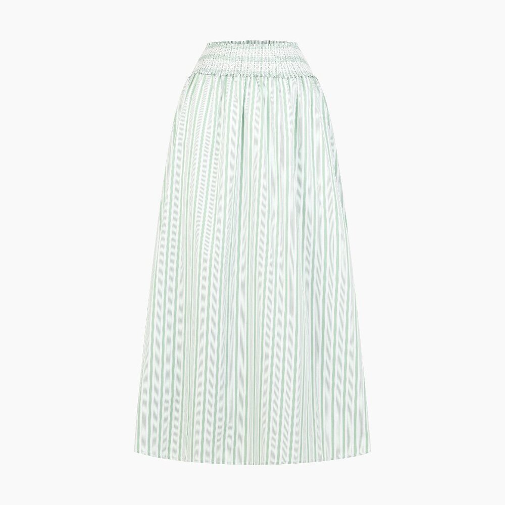 Hill House Home The Delphine Nap Skirt - Apple Green Stripe Size SApple Green St